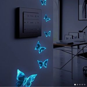 1 Set Blue Glow In The Dark Butterfly Wall Stickers Decor